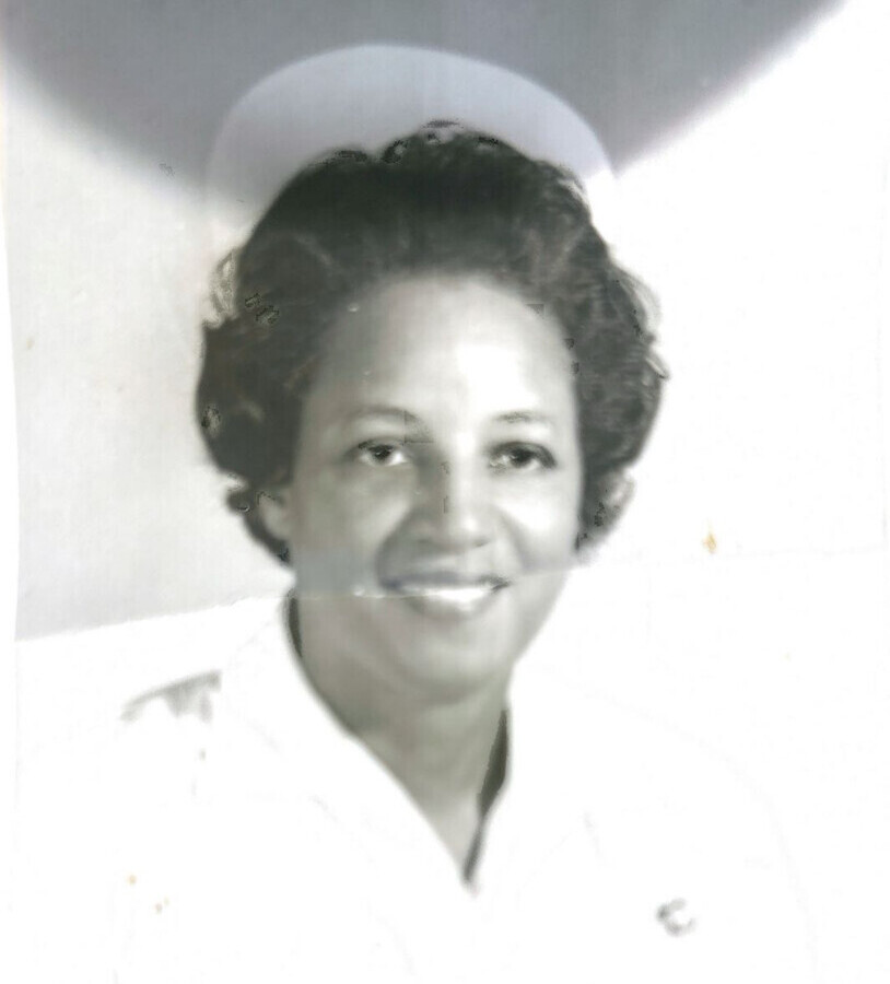 Great Aunt Gertrude in her nursing uniform, a portrait of compassionate care